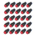 thumbnail image 3 of 25 uds 16mm 5 pines interruptor de botón redondo interruptores de alimentación de bloqueo automático con luz 220VRed, 3 of 5
