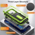 thumbnail image 4 of for iPhone 14 Pro Case, iPhone 14 Pro Phone Case with Built in Kickstand, Shockproof/Dustproof/Drop Proof Heavy Duty Military-Grade Rugged Protective Cover for iPhone 14 Pro,Grey,For iPhone 14 Pro, 4 of 8