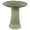 Green, variant on mdj pottery Ceramic Bird Bath for Outside, 16.93 inch Pedestal Bird Bath Bowls, Blue + Grey Glazed Birdbaths with Floral Embossed Design, Perfect for Outdoors, Garden, Patio, Yard, 18.11 inch Tall