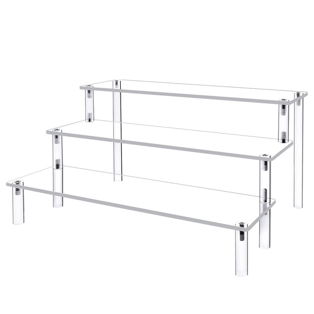 Soporte para Cupcakes Acrílico Transparente 4 Niveles 30 Cm para Decorar/organizar (30 Cm 3 Niveles)