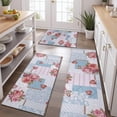 thumbnail image 2 of Pioneer Flower Floral Print Pattern Kitchen Rugs Sets Of 3,Kitchen Runner Rugs Non Skid Washable,Decorative Kitchen Floor Mats for Kitchen,Sink,Laundry,17"x30"+ 17"x47" + 17"x59", 2 of 6