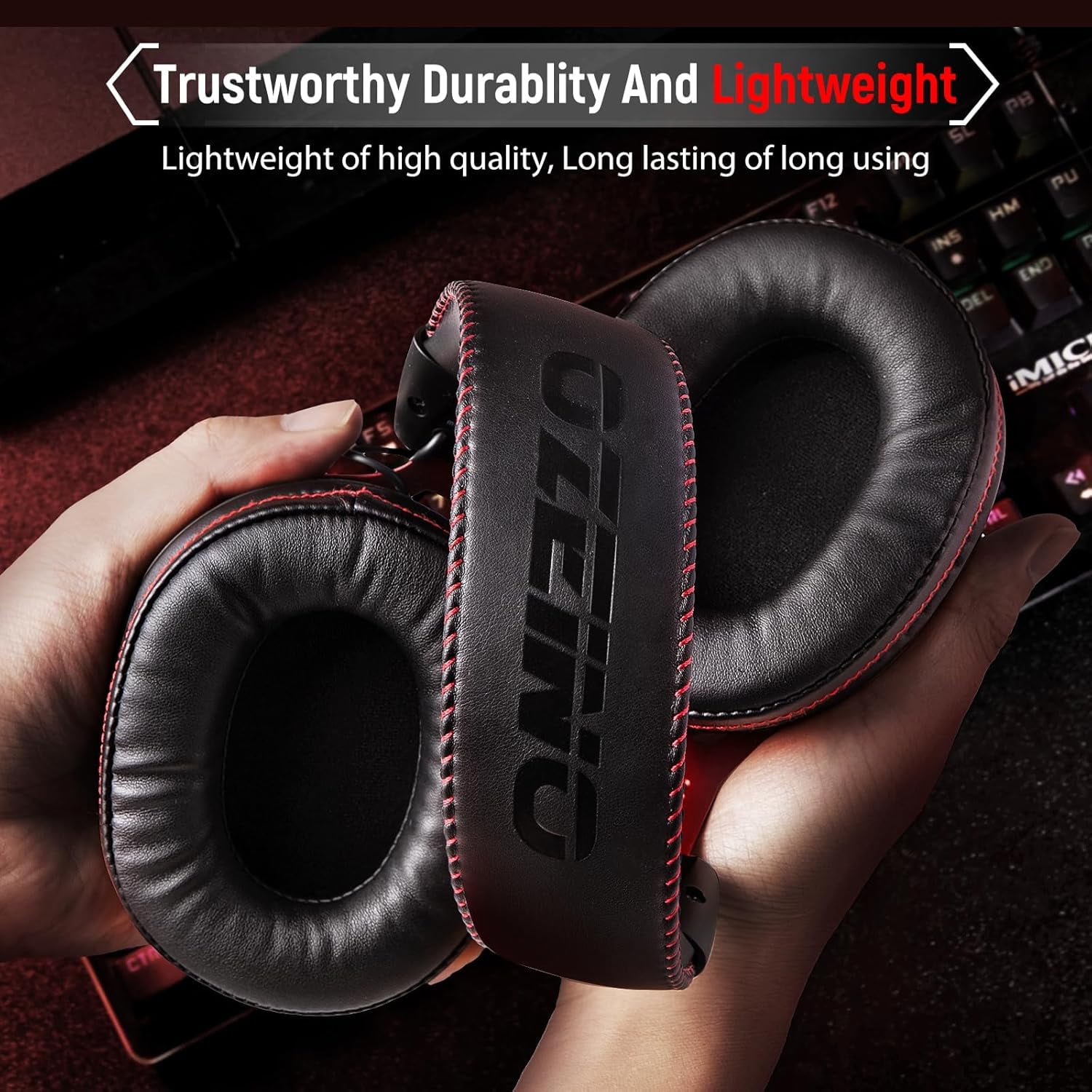 Ozeino Wireless Gaming Headset, 7.1 Surround Sound, 2.4GHz Wireless Gaming Headphones with Detachable Noise-Canceling Mic  for PS5, PS4, PC, Laptop