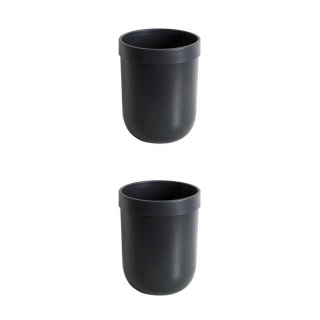 Transemion Wide Application Trash Bin For Kitchen And Bathroom Durable And Large Capacity PP Bathroom Trash Can black large size 2Set
