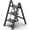 Black, variant on Foldable 3 Step Stool for Closet/Kitchen-Aluminium Gold Step Ladder Stools, Folding 330lbs Lightweight Ladders with Anti-Slip Wide Pedal, Portable Adults