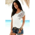 thumbnail image 2 of LASCANA Women's Mix Print Detail Top Lace Trim, 2 of 5