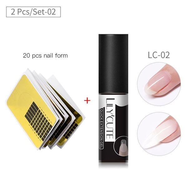LILYCUTE, juego de Gel de uñas de extensión rápida de 5ml, Gel duro de construcción rosa claro para extensiones de dedos, Kit de herramientas de manicura zhangmengya LED