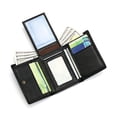 thumbnail image 2 of (Local Warehouse) Men's Trifold Wallet Top Grain Cowhide Wallet for Men Women, 2 ID Windows, 11 Card Slots, 2 Bill Compartments, Large Capacity Credit Card Holder Wallet, Fathers Day Gift for Him, 2 of 6