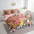 thumbnail image 3 of Manfei Sequin Cowgirl Print 7-Piece Twin Bedding Sets,Rustic Bull Skull Bedding Comforter Set,Farm Horse Cattle Hide Sheet Sets For Girl,Breathable Home Decor Reversible, 3 of 8