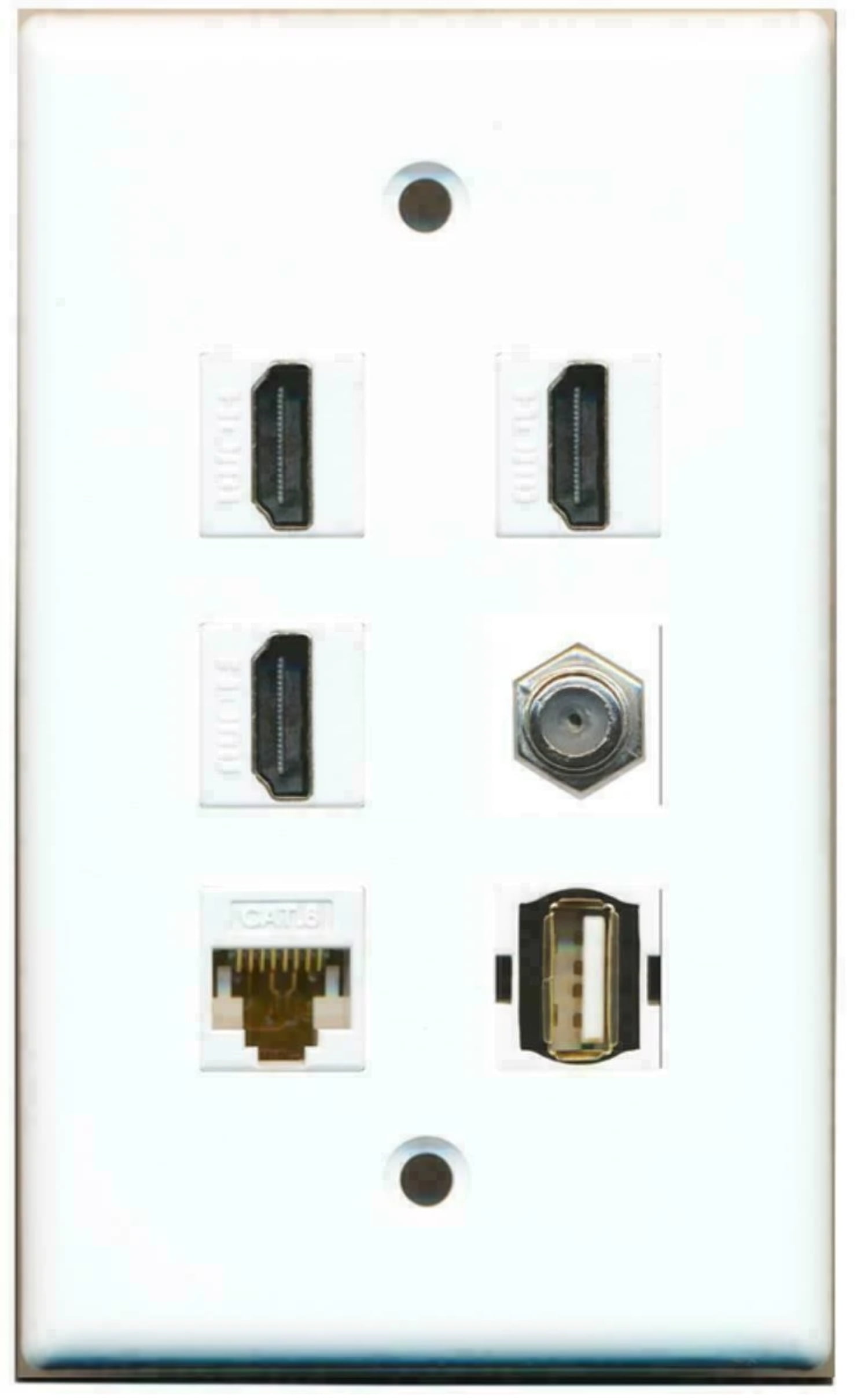 Ultra Spec Cables 1 Gang Flat 3 HDMI Coax Cable Cat6 USB AA