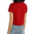 thumbnail image 4 of SAYOO Women’s Short Sleeve T-shirt, Slim Fit Summer Portrait Printing Exposed Navel Fashion Tops, 4 of 9