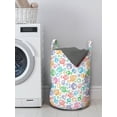 thumbnail image 3 of Fish Laundry Bag, Various Color Repeating Funny Fish Motif Cheerful Aquatic Creatures Underwater Image, Basket with Handles Drawstring Closure for Laundromats, 13" x 19", Multicolor, by Ambesonne, 3 of 4