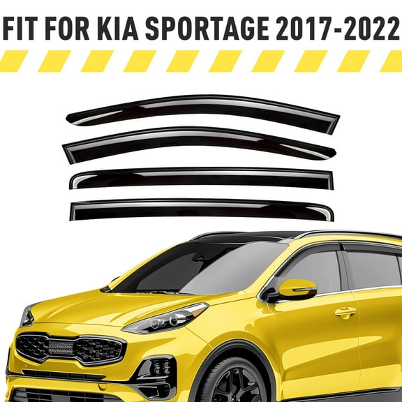 AEROGUYS Extra Durable Window Deflectors Tape-On Window Visors Rain Guards Fit for Kia Sportage 2017-2022, Sun Visors, Wind Vent for Shades, Exterior Car Accessories - 4 pcs. AG0970