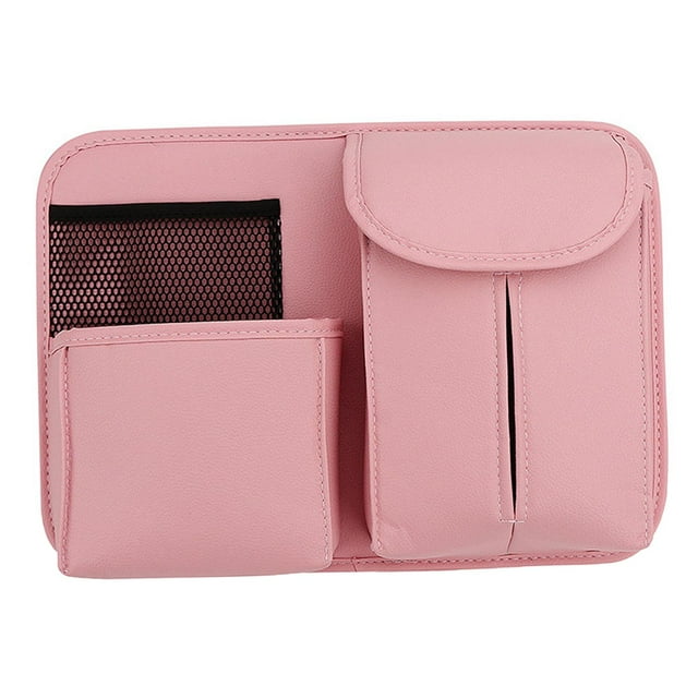 Miulika Car Seat Back Organizer with Tissue Holder pocket Holder Pink