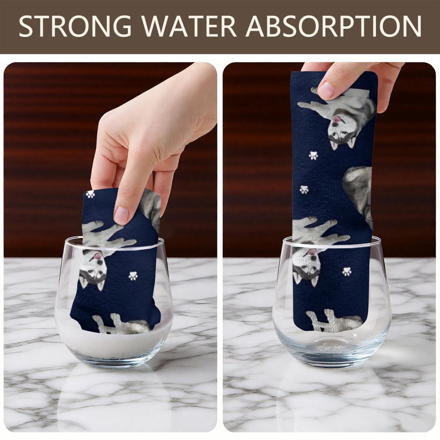 6 Pcs Funny Kitchen Towels,Siberian Husky Microfiber Dish Towels,Kitchen Tea Towels,Kitchen Towel Set (18" X 26")