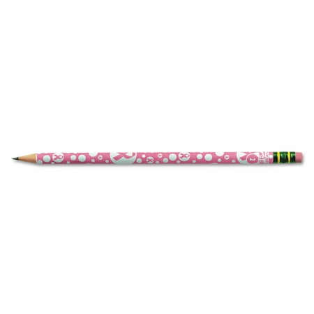 Ticonderoga Breast Cancer Awareness Non-Toxic Pencil with Latex-Free Eraser, No 2 Tip, Pink, Pack of 12