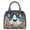 Blue and Orange-Ghost Flower, variant on Ghost Pumpkin Print Purses and Handbags for Women, Bat Classy Satchel Handbag Leather Tote Purse Handle Bags Shoulder Bag, Zippered Hobo Bag for Shopping, Purple