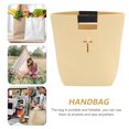 thumbnail image 5 of WRITWAA 1Pc Felt Bible Tote Beige with Cross Design and PU Handle Large Capacity for Shopping, 5 of 7