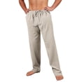 thumbnail image 2 of LWavelet Mens Lightweight Linen Lounge Pants Elastic Waist Drawstring Sleep Pants Khaki L, 2 of 7