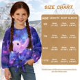thumbnail image 7 of Xixirimido Axolotl and Galaxy Print Girls Long Sleeve Shirt Kids Crewneck T-Shirts Trendy 3D Graphic Tie-hem Cute Tees for Fall Winter, Size 7-8, 7 of 7