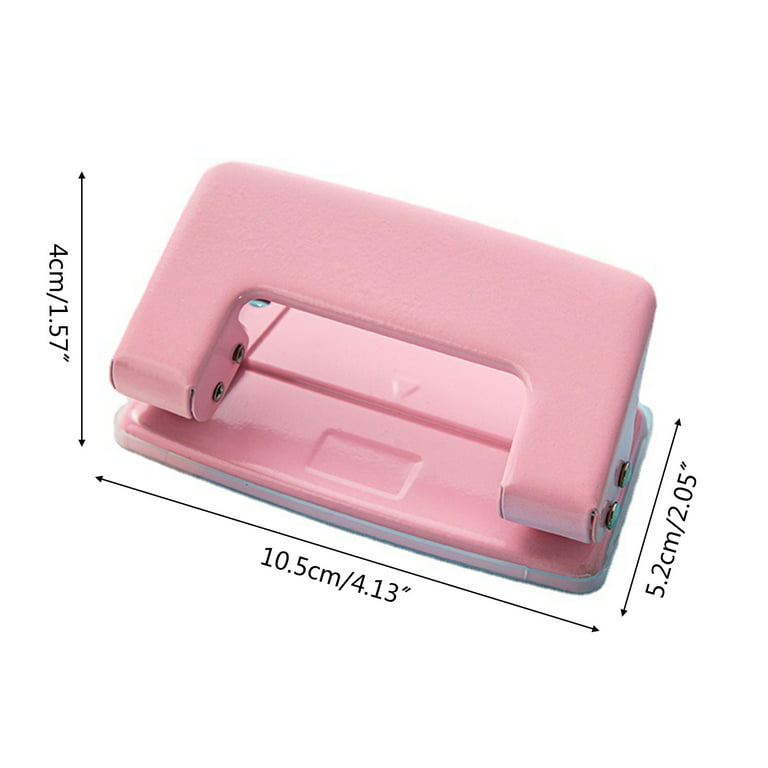 2-Hole Puncher Paper Punch Tool Round Hole Puncher Non-Slip Handle 10 Sheets Capacity Office Supplies for DIY Binding, Size: 4, Pink
