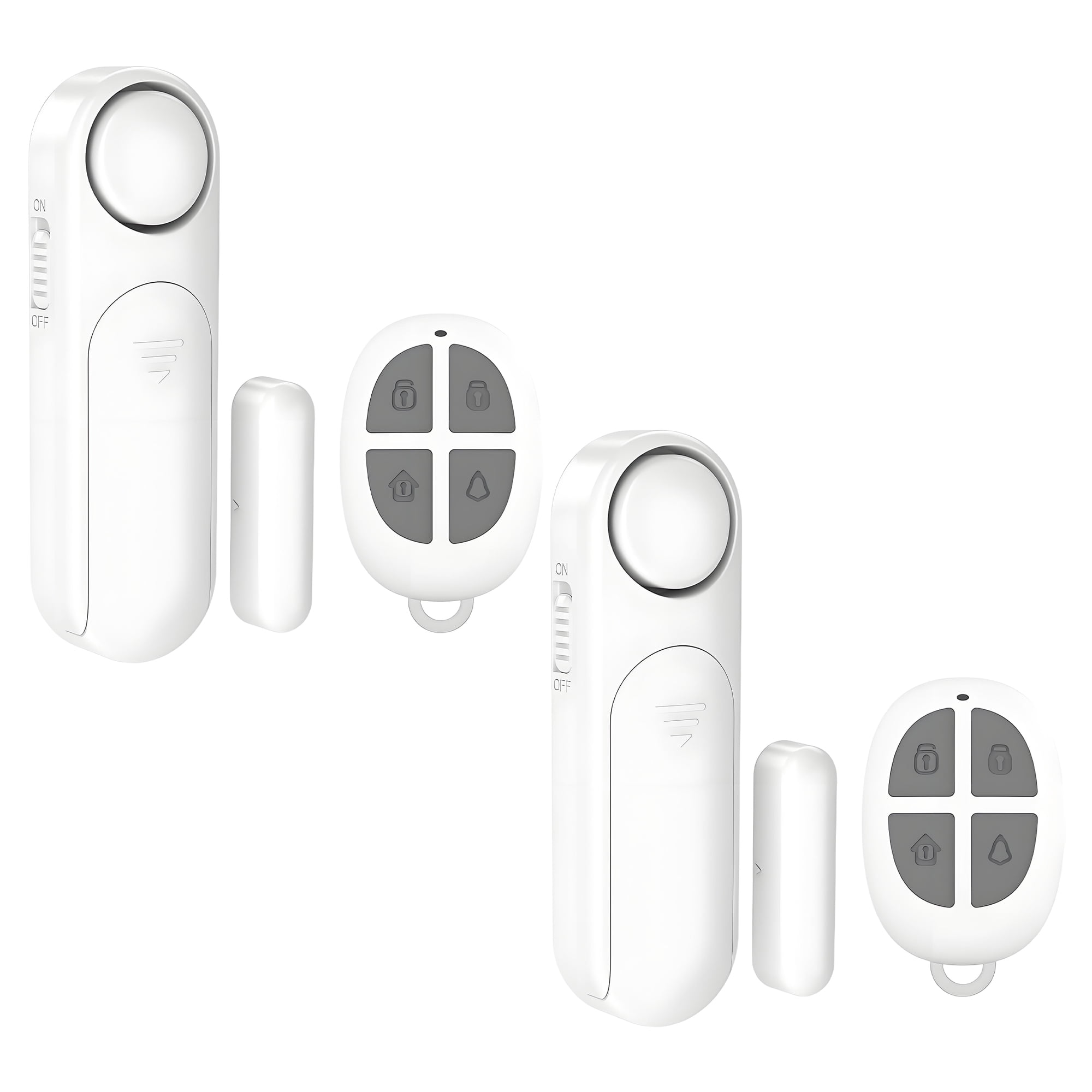 GJX 2Pcs ABS Alarm System, Peel and Stick Installation, Hassle-Free and Rapid Window Alarms, For Smart Home System Integration 0.4 x 0.07 x 1.18 in Door Alarms for Kids Safety, White