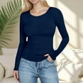 thumbnail image 2 of GJSYRH Women Long Sleeve Shirts Rib Knit Slim Fit Tops Basic Tee 2025 Fall Outfits Casual T-Shirt Underscrubs Layer Clothes, 2 of 7