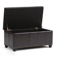 thumbnail image 4 of Simpli Home Amelia 33 inch Wide Transitional Storage Ottoman Bench in Tanners Brown Vegan Leather, 4 of 7