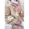 thumbnail image 4 of Women's Parchment Floral Crochet Chunky Knit Sweater - [ZhiHiMeRi] | (US 12-14)L, 4 of 12