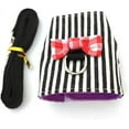 thumbnail image 2 of Pet Harness, Small Rabbit Harness Leash Bowknot Stripe Plaid Strap Harness for Walking Small Animal (S, Black Stripe), 2 of 4