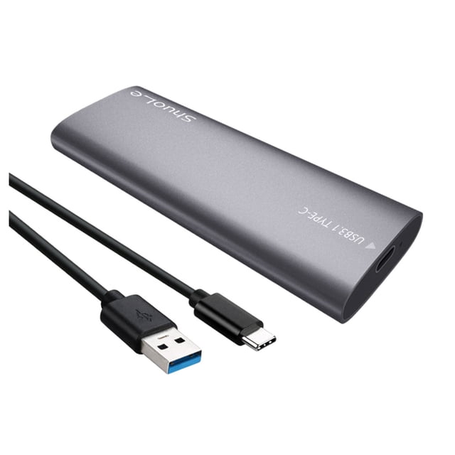 Seitruly Carcasa M.2 SATA, carcasa externa, disipación de calor rápida, unidad Flash USB de alta velocidad, disco duro móvil tipo C portátil Cables de computadora SL-TP06-CA/Gris