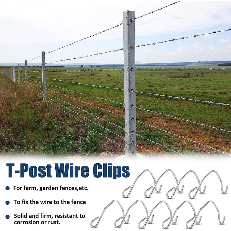 Steel Fence Fasteners 1000 Pack Galvanized Steel T-Post Fence Clips ...