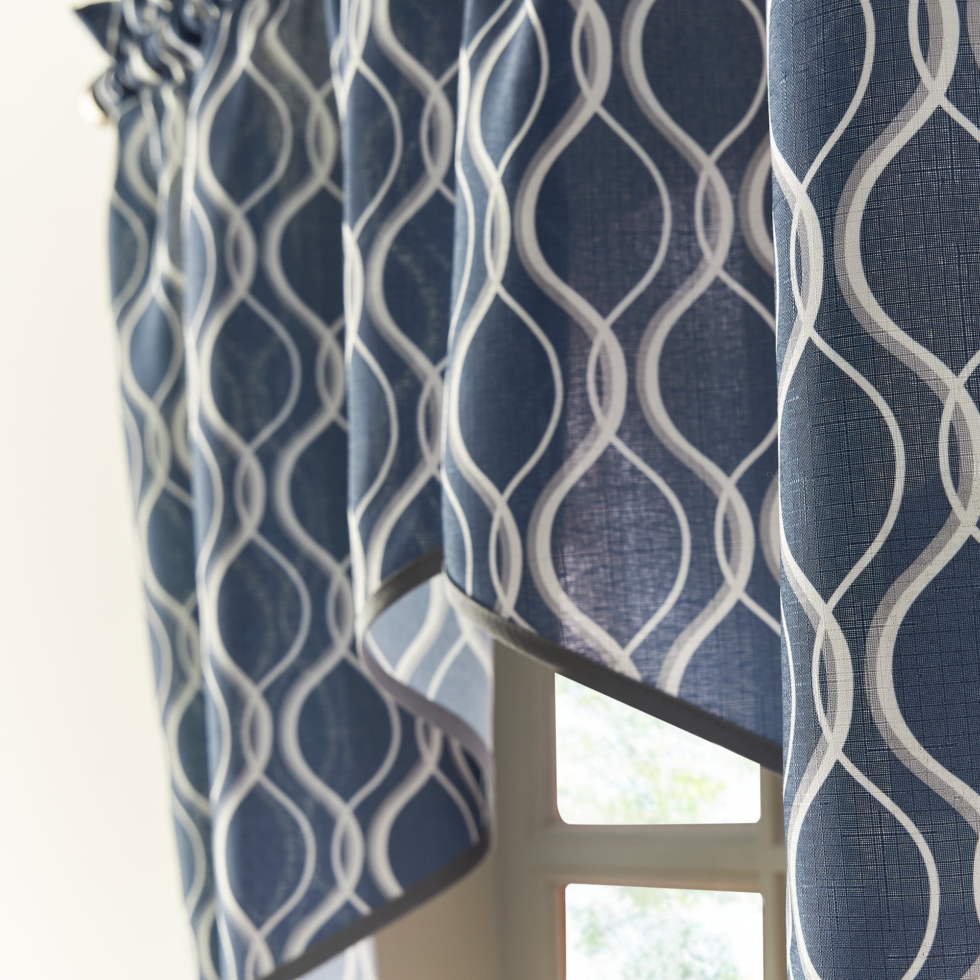 Curtainworks Morocco Swag Pair, Navy, 100% Polyester, 58"W x 14"L, Adult