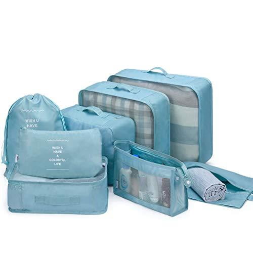 Organisateur Valise, 7 Différents Tailles des Cubes Étanche Sacs de Voyage  Rangement, Complet de différents Sacs Set Voyage Idéal : : Mode