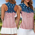 thumbnail image 4 of Aplkyhs Vintage USA Star Matching Couple Golf Shirts Quick Dry Women's Matching Hawaiian Golf Shirt for Couple Machine Washable Suitable for Tennis Enthusiasts Lightweight, 4 of 6