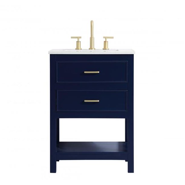 Elegant Decor Vf19024bl 24 In Single Bathroom Vanity In Blue 24 X 34 X 19 In Walmart Com Walmart Com