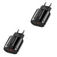 thumbnail image 4 of Inteprter Cargador de teléfono Multipropósito multicolor Compatibilidad amplia Adaptador de 18 W Cabezal de carga Accesorios de viaje Enchufe negro de EE. UU. 3 2Conjunto, 4 of 6