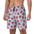 thumbnail image 2 of Balery Strawberries Mens Swim Trunks Swim Shorts for Men Quick Dry Inseam Beach Shorts with Compression Liner Pocket-X-Large, 2 of 9