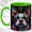 Green, variant on Geometric Dog Face Coffee Mug, Colorful Pet Mug, Ceramic 11 oz
