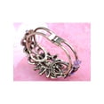 thumbnail image 3 of Vintage Iridescent Crystal Violet Purple Chunky Star Flower Bead Rustic Cuff Bangle Bracelet, 3 of 5