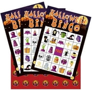 WaaHome Halloween Bingo Game Cards 26 Players Halloween Bingo Game for Kids Adults Halloween Party Favors Supplies for Home Family School Classroom Activities