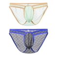 thumbnail image 2 of TANBOM Men's Mesh Triangle Nylon Underwear - Breathable & Lightweight Green/Gray M 2-Pack, 2 of 6