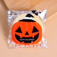 thumbnail image 2 of XKHBDL 100 pcs Halloween Treat Bags | Crystal Clear Cellophane Bags with Fun Scary Designs | Pumpkins Cello Bags | Halloween Party Decorations, Spooky Treat Bags, 2 of 6