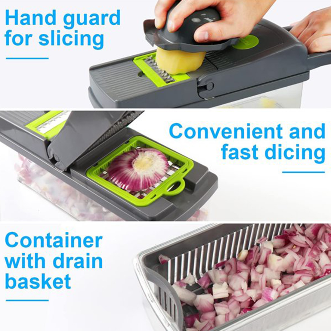 Blaward Vegetable Chopper, Multifunctional 13-in-1 Food Choppers Onion  Chopper Vegetable Slicer Cutter Dicer Veggie Chopper with Container 