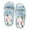 Blue Floral, variant on Women's Fuzzy Open Toe Memory Foam Slippers Indoor Outdoor House Shoes