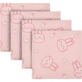 thumbnail image 5 of Coolnut Pink Rabbit Cloth Napkins Set of 4,Reusable Washable Polyester Dinner Table Napkins for Kitchen,Dining,Restaurant,Party Decoration, 5 of 7