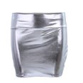 thumbnail image 4 of ranrann Women's Shiny Metallic Bodycon Mini Skirt Nightclub Dance Miniskirts Music Festival Clubwear Silver One Size, 4 of 5