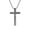 Silver with Chain, variant on HIJONES Stainless Steel Cubic Zirconia Cross Pendant Necklace for Women Men Hip Hop Link Chain Jewelry Gold