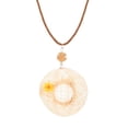 thumbnail image 4 of Boho Straw Hat Pendant Necklace for Women Handmade Woven Rope Necklace with Flower Beach Summer Jewelry Vacation Daily Wear, 4 of 5