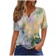 thumbnail image 2 of Fiudx Liquidación de Ahorros de Verano Blusa de Manga Corta Estampada a La Moda para Mujer, Blusas Informales con Cuello En V, 2 of 5