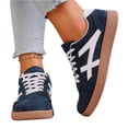 thumbnail image 3 of Casual Sneakers for Women Lightweight Lace Up Tennis Shoes | Non-slip Lace Up Fashion Sneaker, Round Toe Retro Walking Shoes, 2026 Trendy Comfortable Trainers, 36, 3 of 8